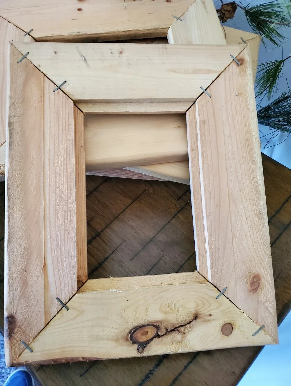 Set of 5 Unfinished Rustic Wood Pine Picture Frames DIY Craft Gallery